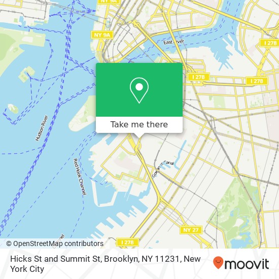 Hicks St and Summit St, Brooklyn, NY 11231 map