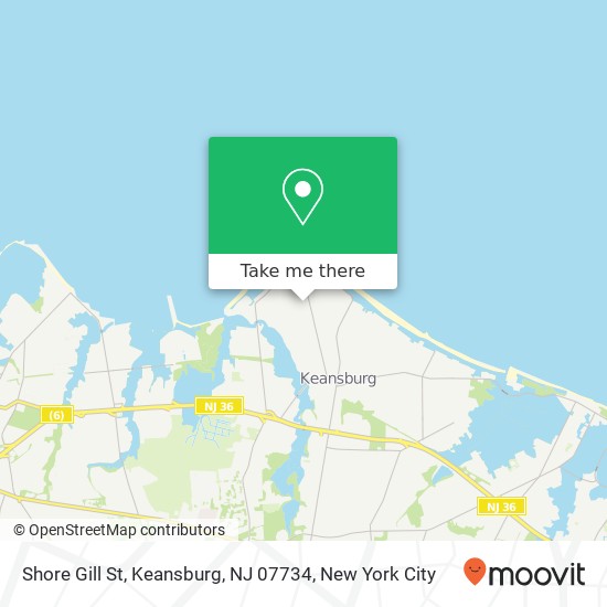 Mapa de Shore Gill St, Keansburg, NJ 07734