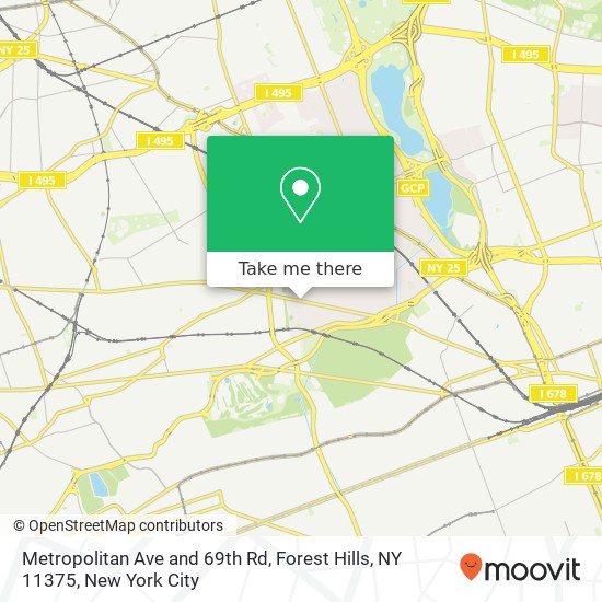 Mapa de Metropolitan Ave and 69th Rd, Forest Hills, NY 11375