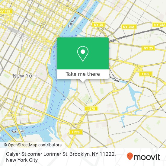 Calyer St corner Lorimer St, Brooklyn, NY 11222 map