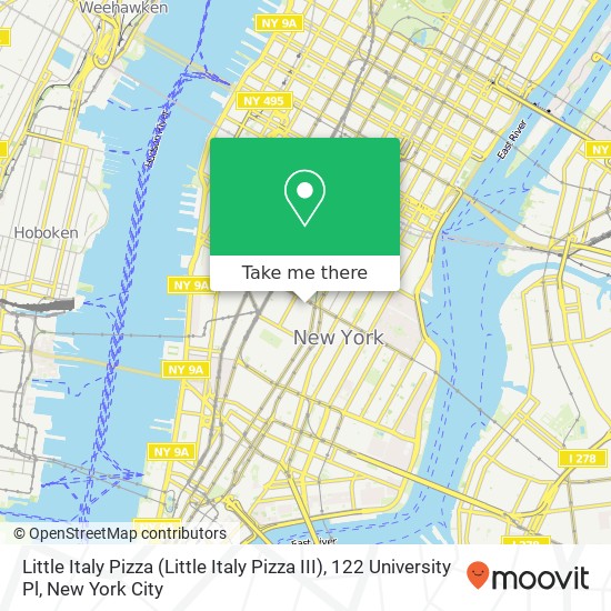 Mapa de Little Italy Pizza (Little Italy Pizza III), 122 University Pl