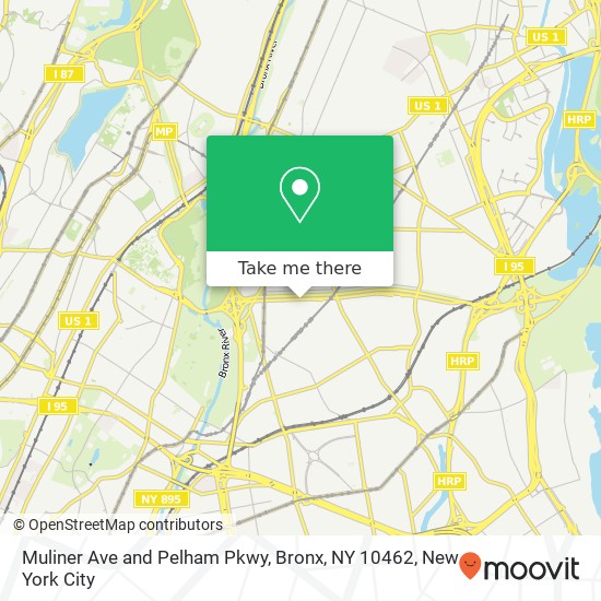 Mapa de Muliner Ave and Pelham Pkwy, Bronx, NY 10462