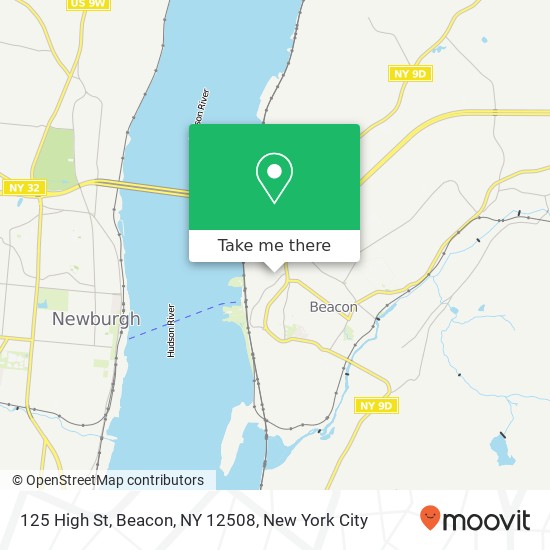 Mapa de 125 High St, Beacon, NY 12508