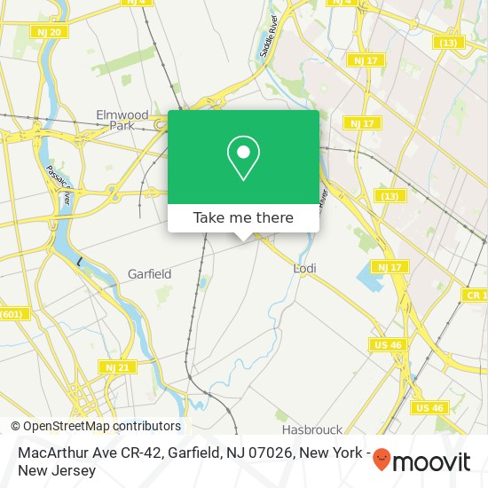 MacArthur Ave CR-42, Garfield, NJ 07026 map