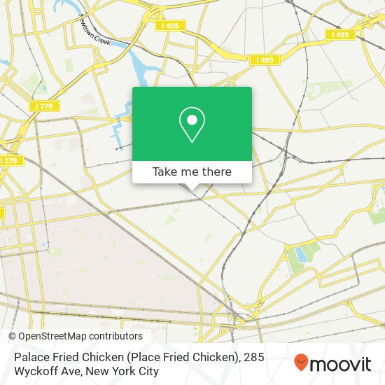 Mapa de Palace Fried Chicken (Place Fried Chicken), 285 Wyckoff Ave