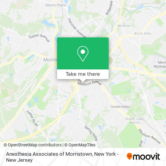 Anesthesia Associates of Morristown map