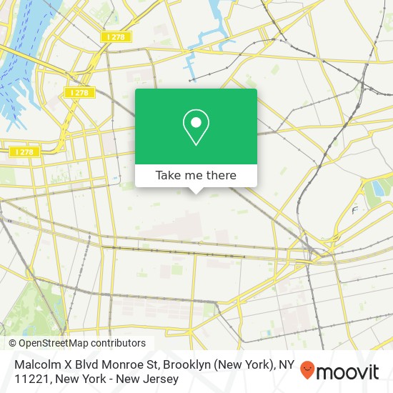 Malcolm X Blvd Monroe St, Brooklyn (New York), NY 11221 map