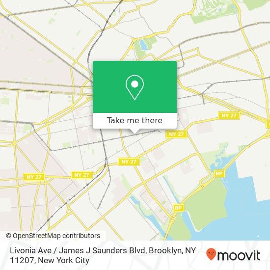 Mapa de Livonia Ave / James J Saunders Blvd, Brooklyn, NY 11207