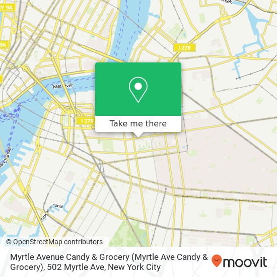Mapa de Myrtle Avenue Candy & Grocery (Myrtle Ave Candy & Grocery), 502 Myrtle Ave