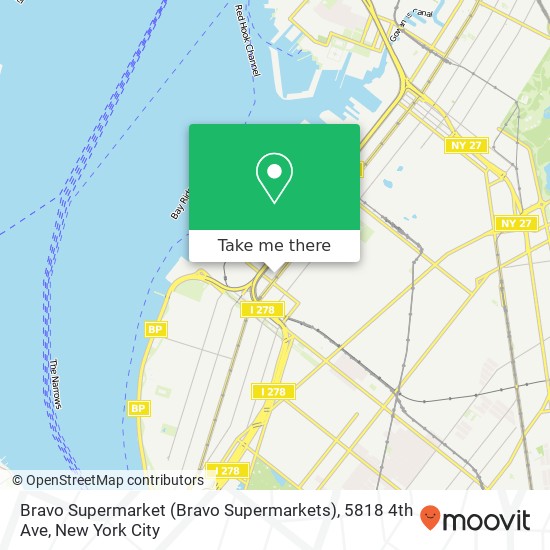 Mapa de Bravo Supermarket (Bravo Supermarkets), 5818 4th Ave