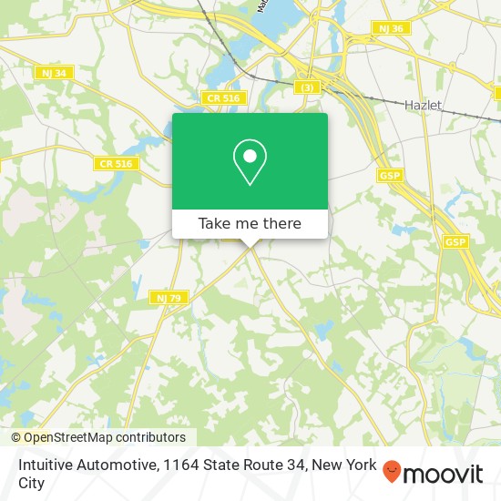 Mapa de Intuitive Automotive, 1164 State Route 34