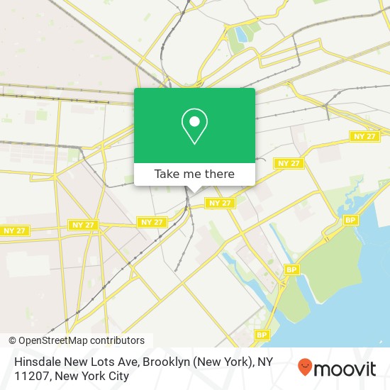 Hinsdale New Lots Ave, Brooklyn (New York), NY 11207 map