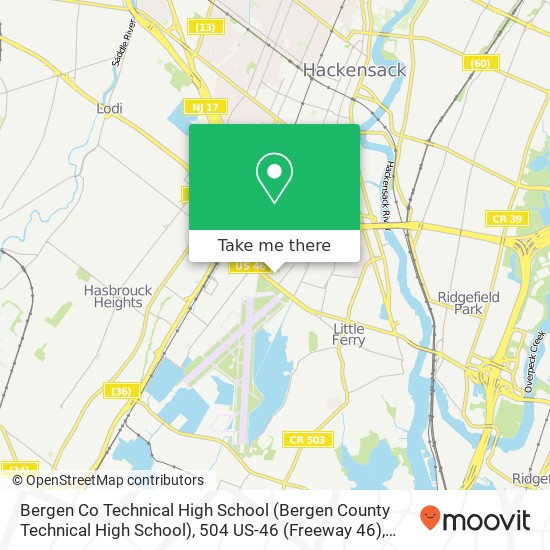 Mapa de Bergen Co Technical High School (Bergen County Technical High School), 504 US-46 (Freeway 46)