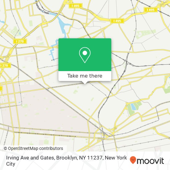 Irving Ave and Gates, Brooklyn, NY 11237 map