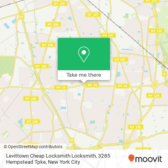 Levittown Cheap Locksmith Locksmith, 3285 Hempstead Tpke map