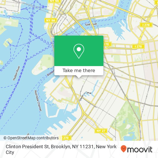 Mapa de Clinton President St, Brooklyn, NY 11231