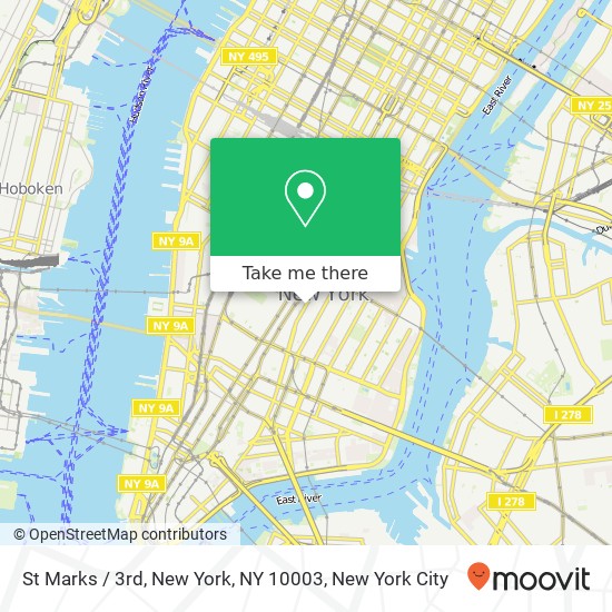 Mapa de St Marks / 3rd, New York, NY 10003