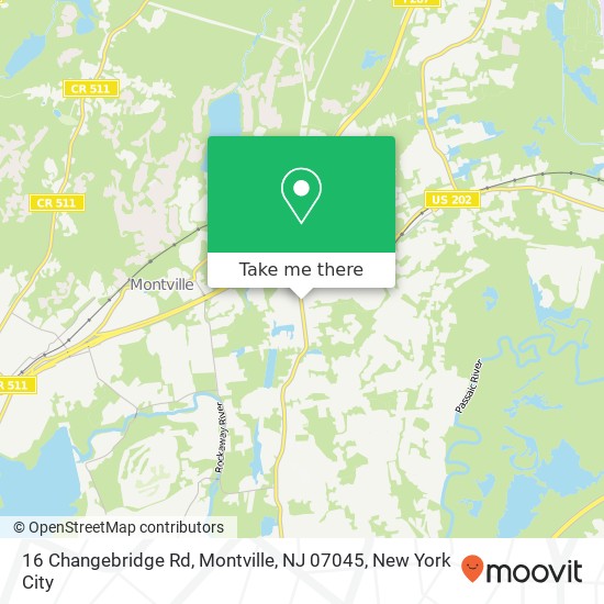 Mapa de 16 Changebridge Rd, Montville, NJ 07045