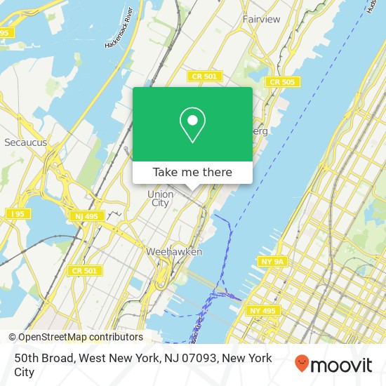 Mapa de 50th Broad, West New York, NJ 07093
