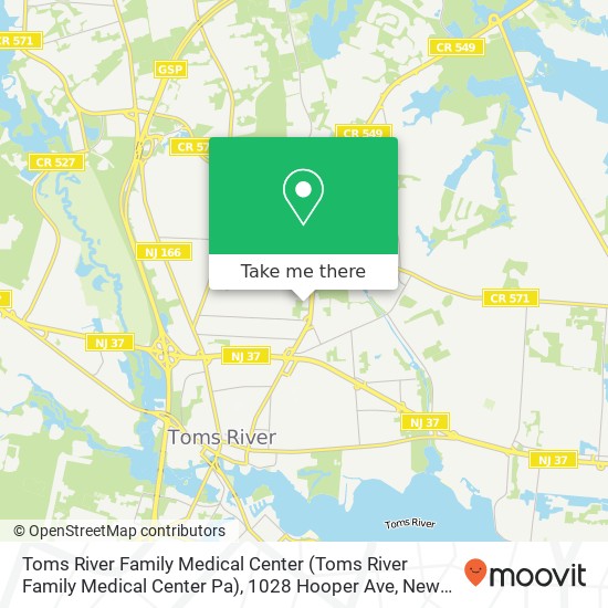 Mapa de Toms River Family Medical Center (Toms River Family Medical Center Pa), 1028 Hooper Ave