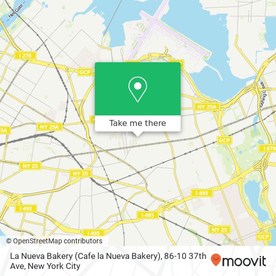 Mapa de La Nueva Bakery (Cafe la Nueva Bakery), 86-10 37th Ave