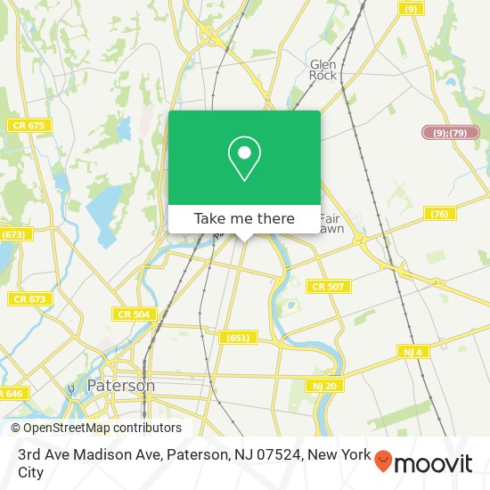 3rd Ave Madison Ave, Paterson, NJ 07524 map
