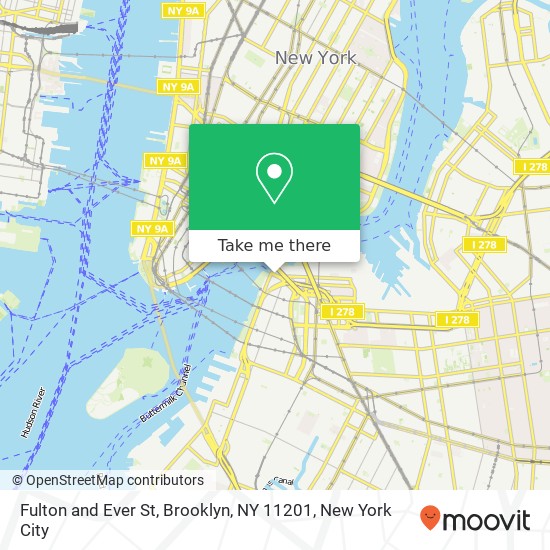 Fulton and Ever St, Brooklyn, NY 11201 map
