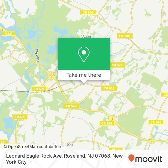 Leonard Eagle Rock Ave, Roseland, NJ 07068 map