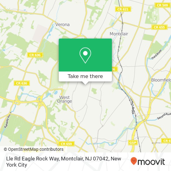 Mapa de Lle Rd Eagle Rock Way, Montclair, NJ 07042