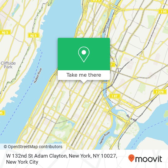 W 132nd St Adam Clayton, New York, NY 10027 map