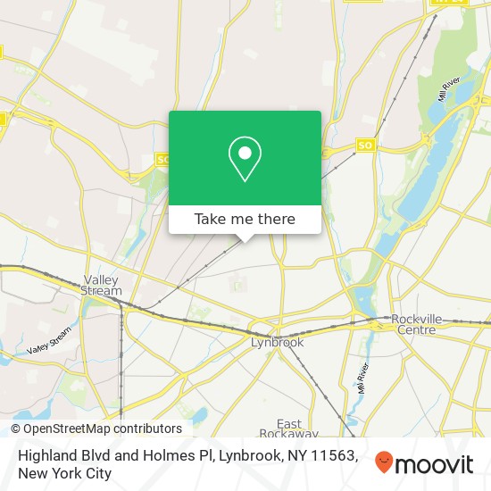 Highland Blvd and Holmes Pl, Lynbrook, NY 11563 map