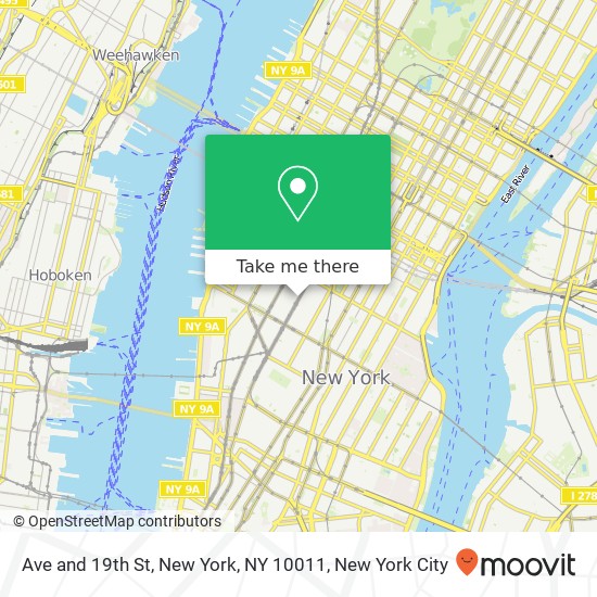 Ave and 19th St, New York, NY 10011 map