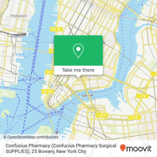 Mapa de Confucius Pharmacy (Confucius Pharmacy Surgical SUPPLIES), 25 Bowery