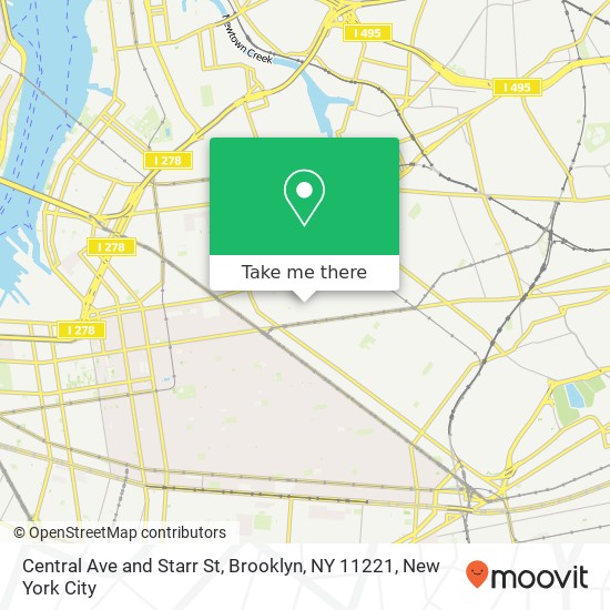 Mapa de Central Ave and Starr St, Brooklyn, NY 11221