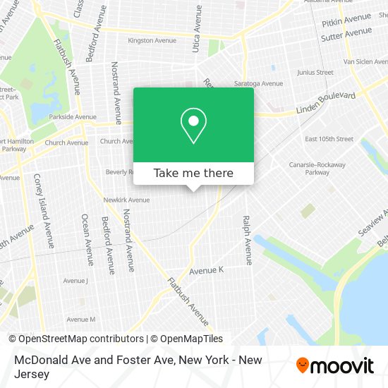 McDonald Ave and Foster Ave map