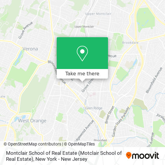 Mapa de Montclair School of Real Estate