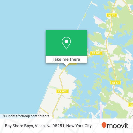 Mapa de Bay Shore Bays, Villas, NJ 08251