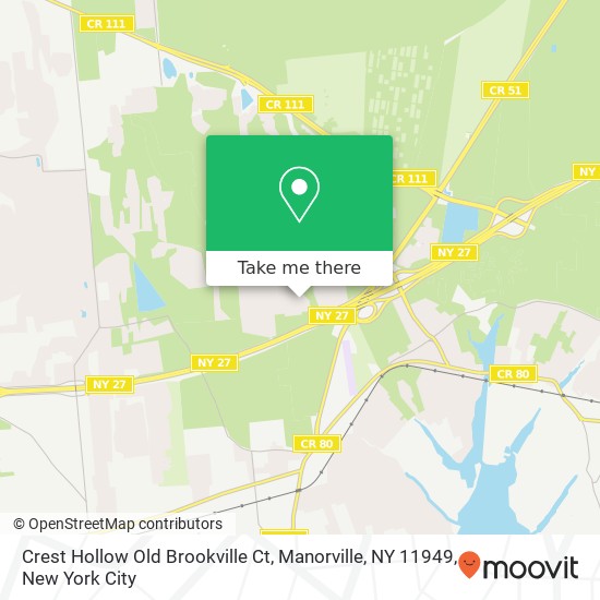 Mapa de Crest Hollow Old Brookville Ct, Manorville, NY 11949