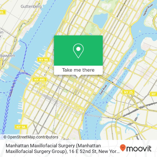 Manhattan Maxillofacial Surgery (Manhattan Maxillofacial Surgery Group), 16 E 52nd St map