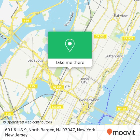 Mapa de 691 & US-9, North Bergen, NJ 07047