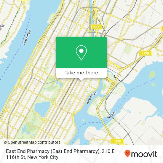 East End Pharmacy (East End Pharmarcy), 210 E 116th St map