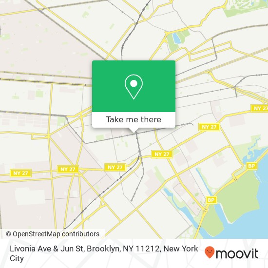 Mapa de Livonia Ave & Jun St, Brooklyn, NY 11212