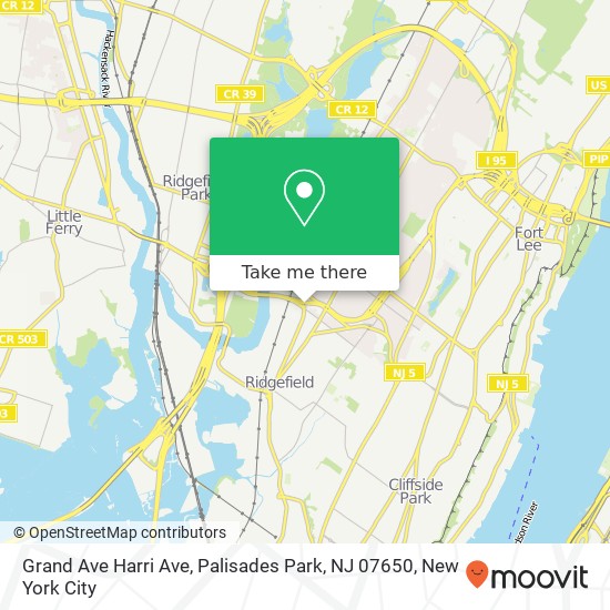 Grand Ave Harri Ave, Palisades Park, NJ 07650 map