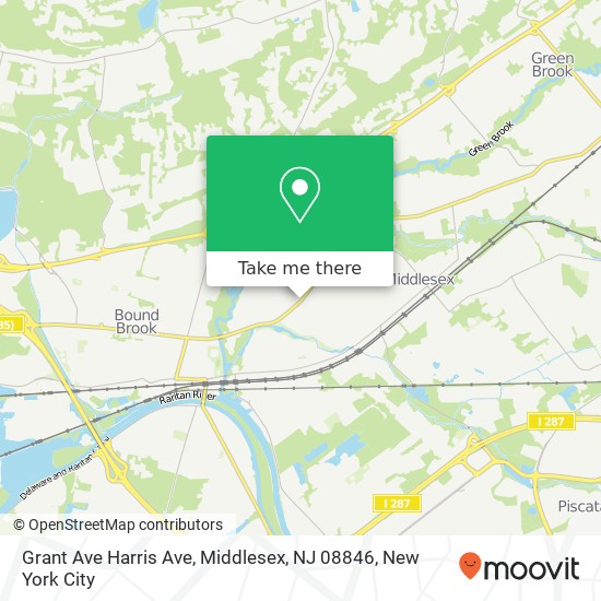 Mapa de Grant Ave Harris Ave, Middlesex, NJ 08846