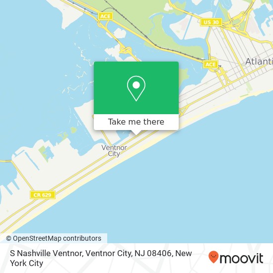 Mapa de S Nashville Ventnor, Ventnor City, NJ 08406