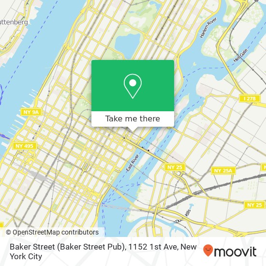 Mapa de Baker Street (Baker Street Pub), 1152 1st Ave