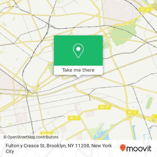 Mapa de Fulton y Cresce St, Brooklyn, NY 11208