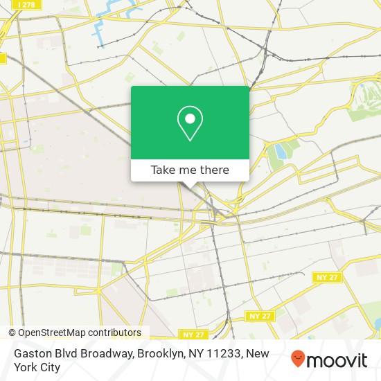 Mapa de Gaston Blvd Broadway, Brooklyn, NY 11233