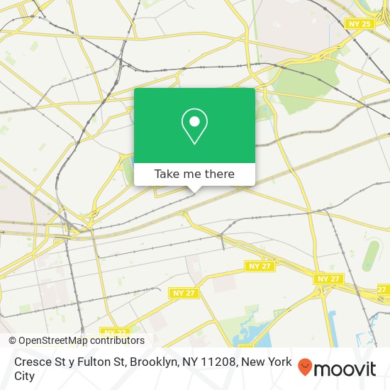 Mapa de Cresce St y Fulton St, Brooklyn, NY 11208