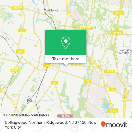 Mapa de Collingwood Northern, Ridgewood, NJ 07450